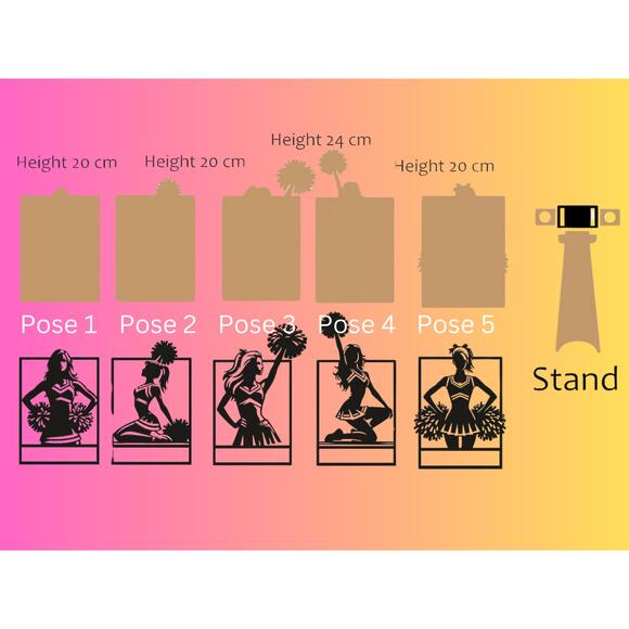 Personalized Cheerleader Sign Laser Engraved Gift Custom Plaque Sports Trophy - Picture 2 of 3